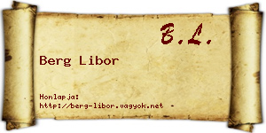 Berg Libor névjegykártya
